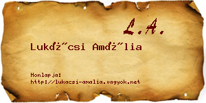 Lukácsi Amália névjegykártya